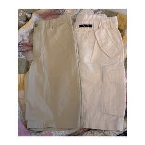 Polo Ralph Lauren Boys Shorts Lot Size 16 Khaki & White Cargo Preppy